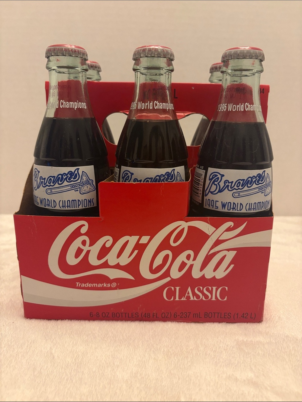 Coca-Cola Classic Red & White Six-Pack Bottles 1995 World Series Collection